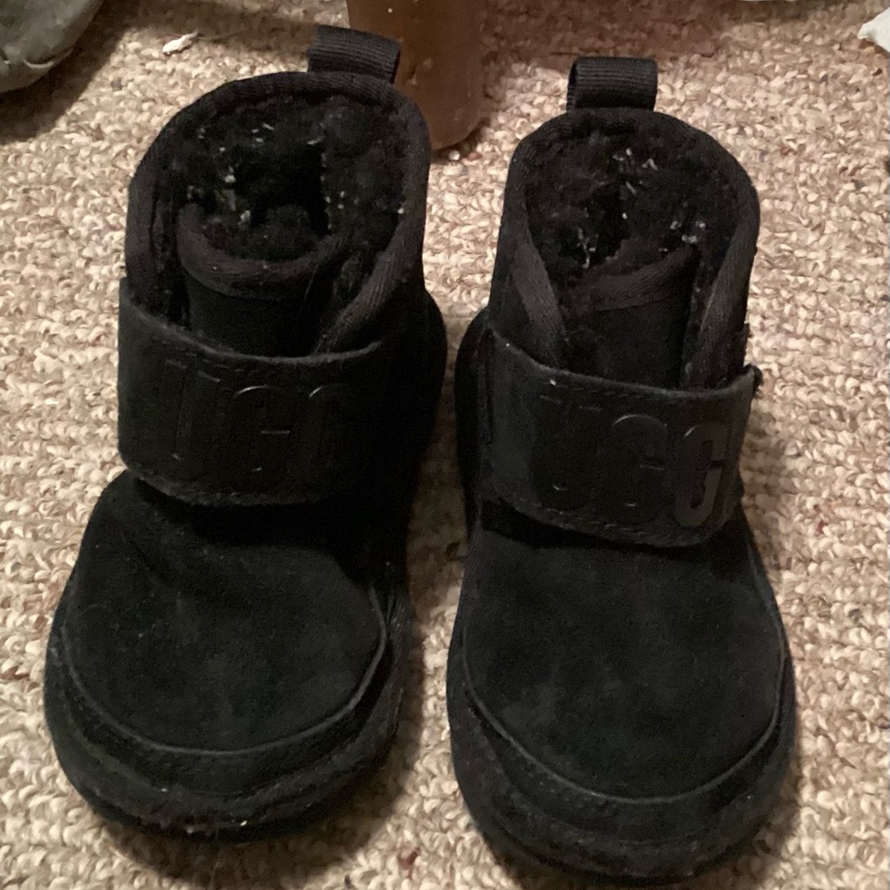 UGG Kids Black Suede Boots